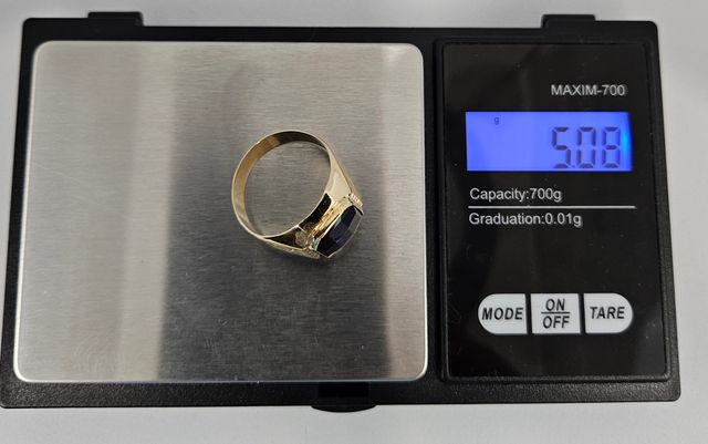 Anillo oro 18k azul 5.08gr T-23