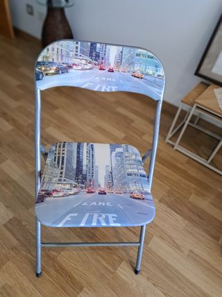 Silla plegable metalica con estampado