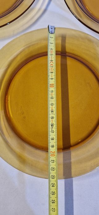 5 Piatti Pyrex arancione trasparenti