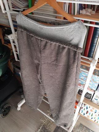 Pantalón premamá marrón-gris