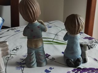 Statuette Ceramica Bambini - 4 Pezzi