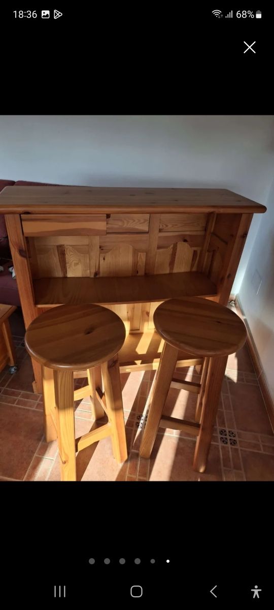 Barra bar madera maciza