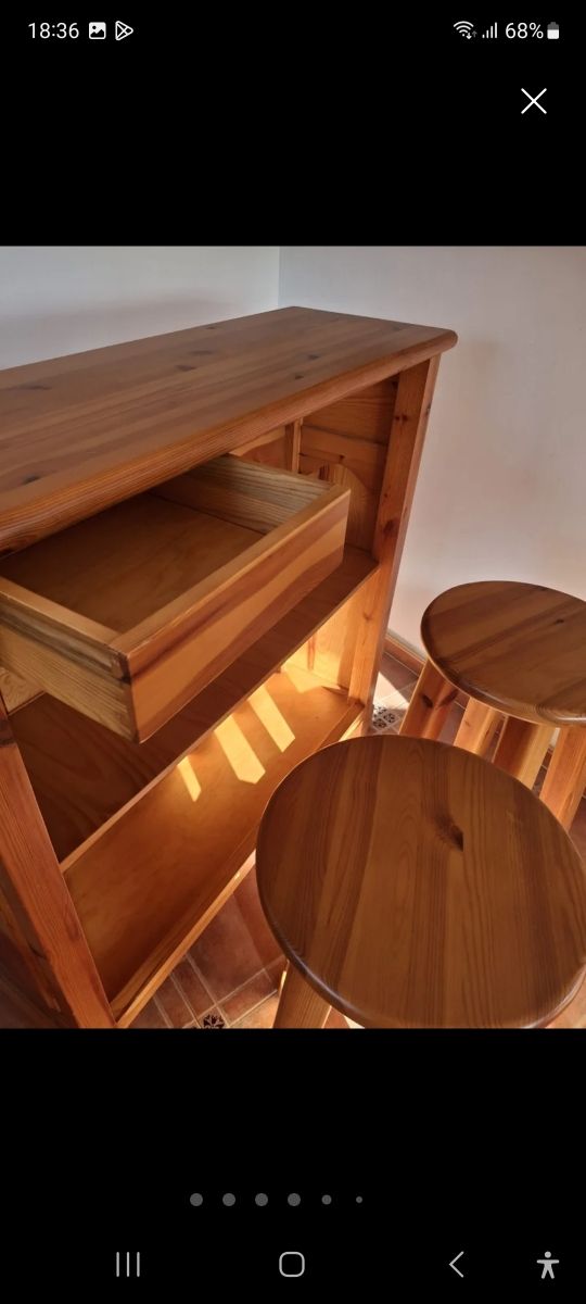 Barra bar madera maciza