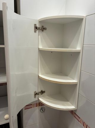 Armario baño esquinero blanco
