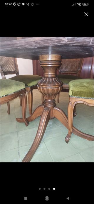 Mesa redonda + 6 sillas Comedor