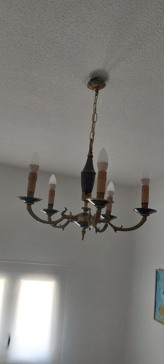Lámpara bronce 5 brazos