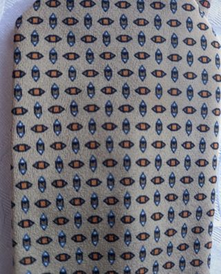 Cravatta beige e marrone in pura seta