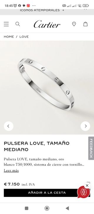 Pulsera Cartier Love Clásica