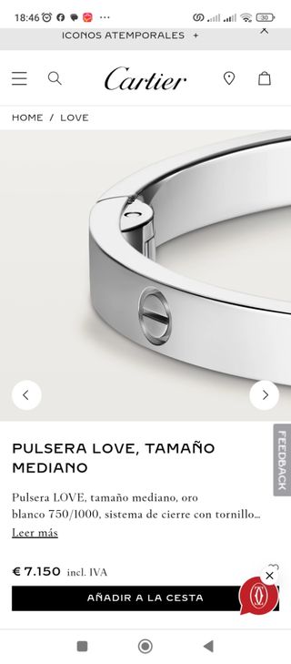 Pulsera Cartier Love Clásica