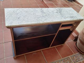 Mueble madera-mármol antiguo