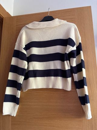 Jersey rayas azul marino-beis Talla única