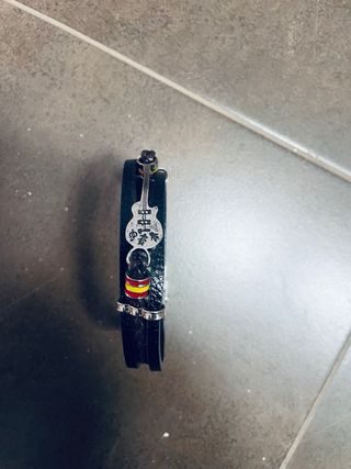 Pulsera cuero trenzado negra