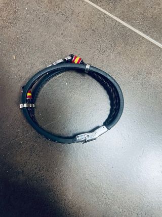 Pulsera cuero trenzado negra
