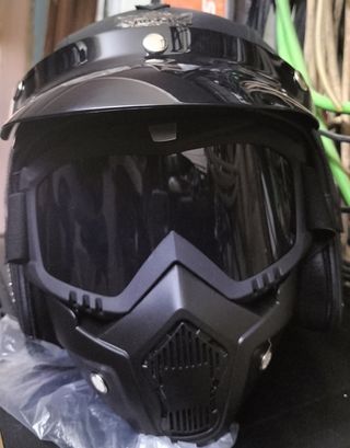 Casco moto retro  + gafas por estrenar
