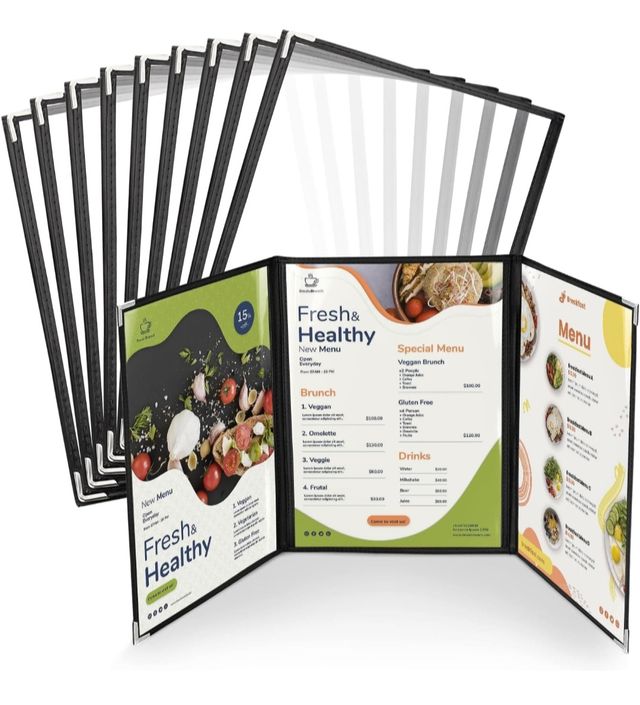 10 Fundas menú A4 - ¡Como nuevas!