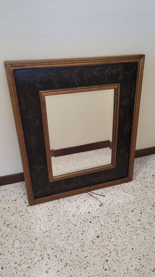 Espejo vintage madera dorada