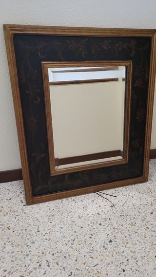 Espejo vintage madera dorada