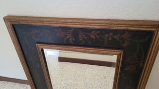Espejo vintage madera dorada