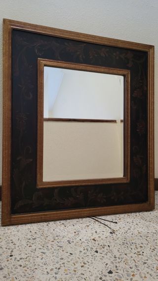 Espejo vintage madera dorada