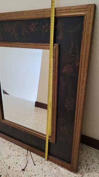 Espejo vintage madera dorada