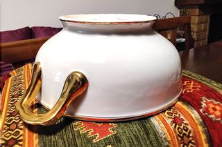 Zuppiera vintage oro bianco