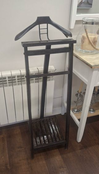 Perchero antiguo de madera - Negro