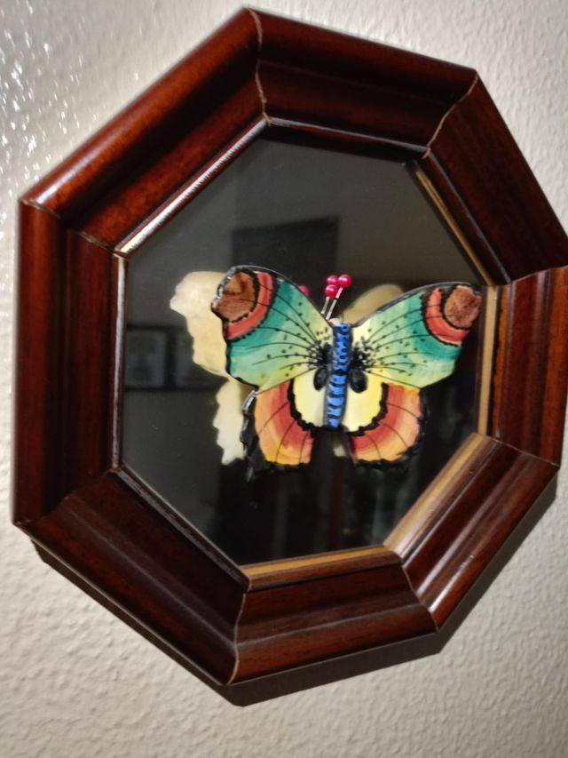 3 Espejos octogonales con mariposa