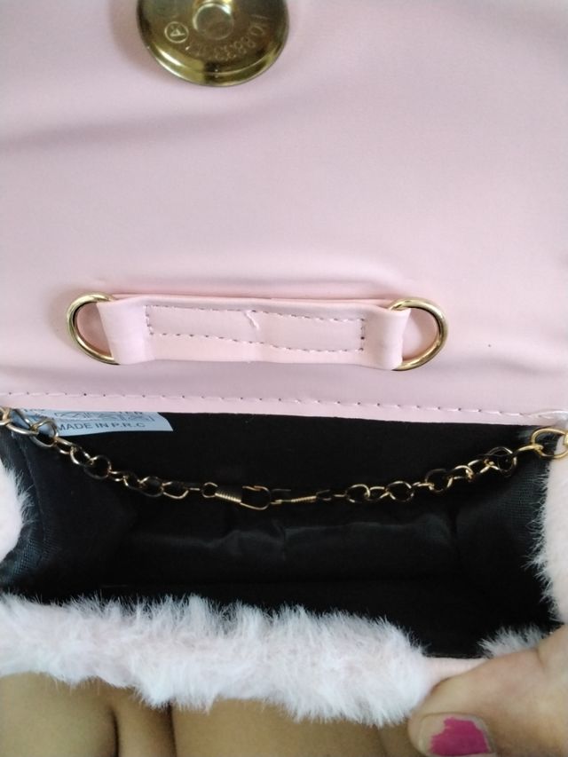 Bolso niña rosa conejito, corona y flor...