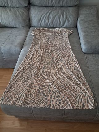 Vestido largo estampado animal print