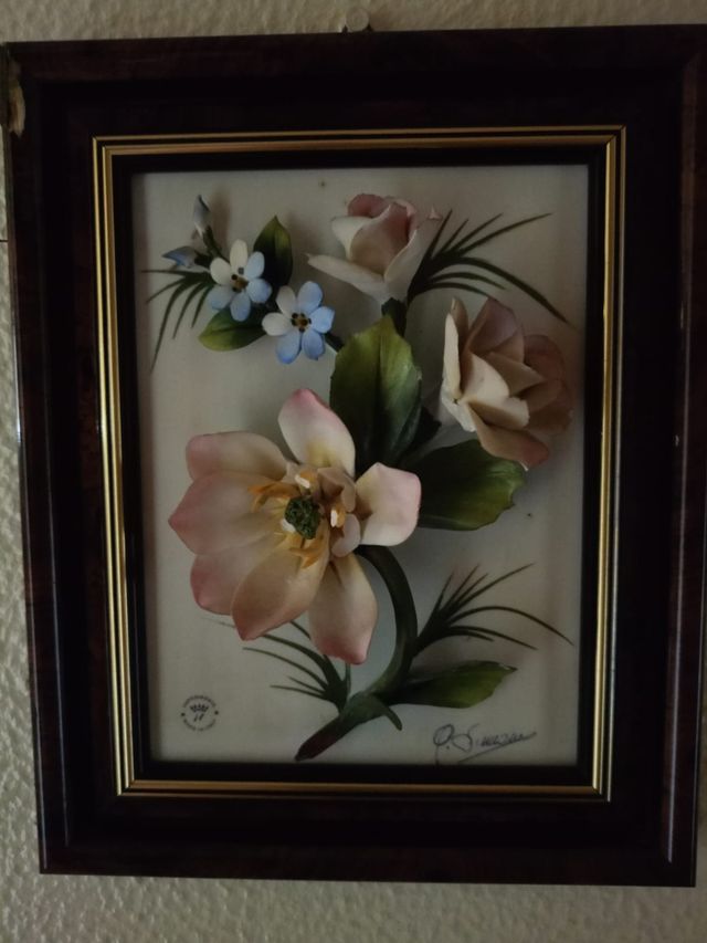 2 Cuadros cerámica flores