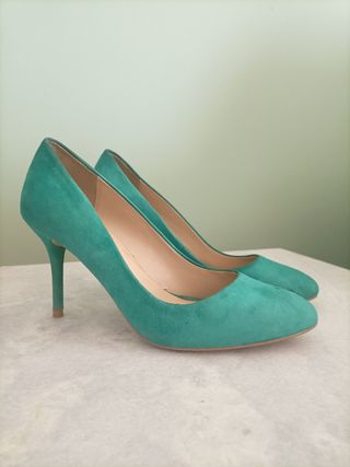 Zapatos tacón eventos turquesa