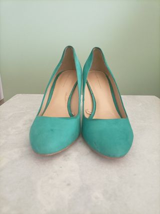 Zapatos tacón eventos turquesa