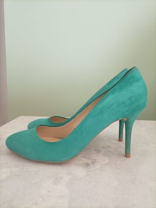Zapatos tacón eventos turquesa