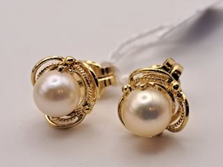 Pendientes perla oro 18K