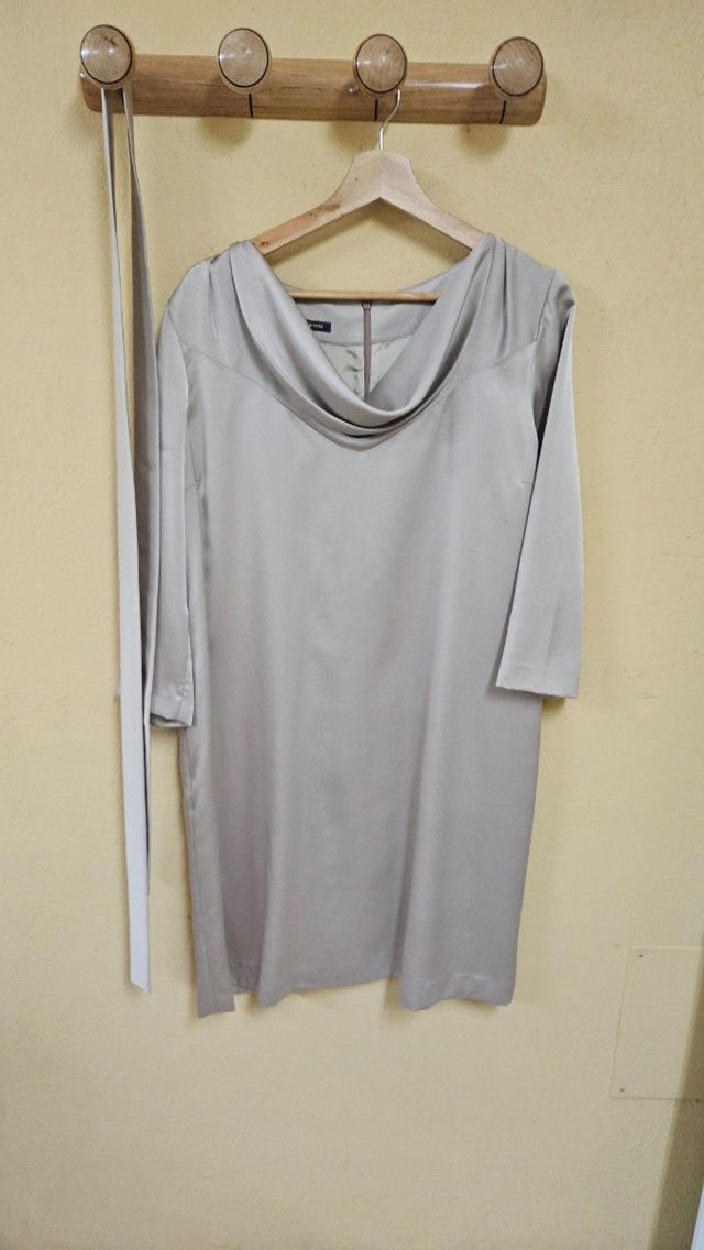 Vestido beige boda mujer