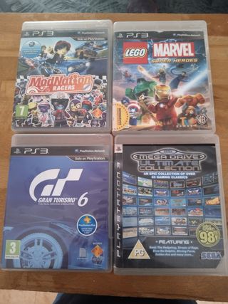 4 Juegos PS3: Gran Turismo 6, Lego Marvel, Modnati