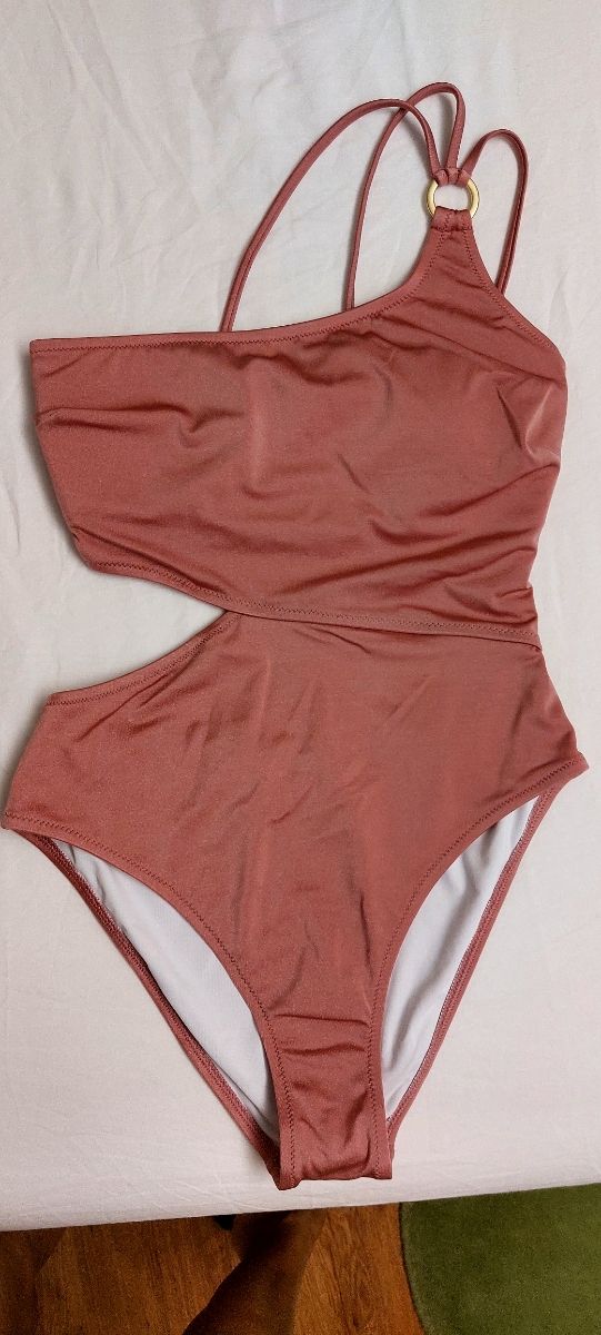 Costume intero monospalla rosa antico