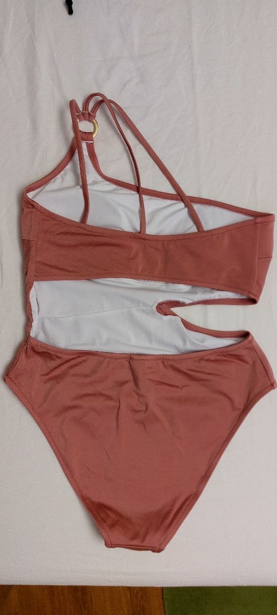 Costume intero monospalla rosa antico