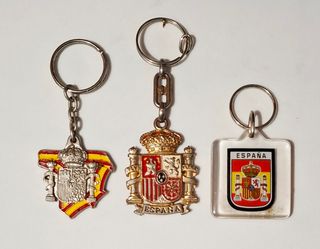 Lote 3 llaveros España vintage con escudo bandera