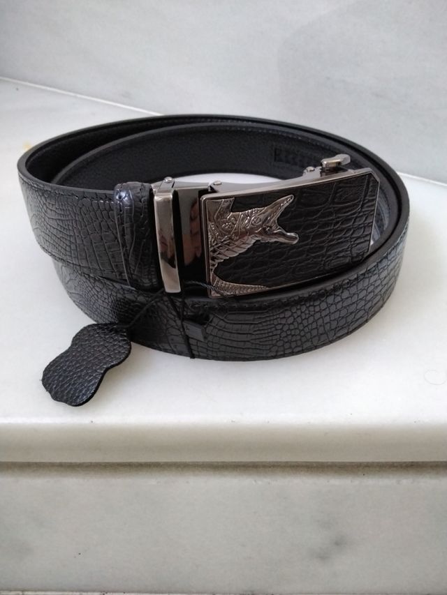 Cinturón cocodrilo - Piel negra