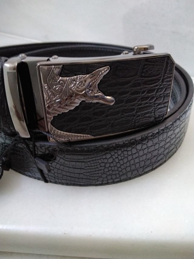 Cinturón cocodrilo - Piel negra