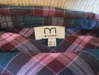 Camisa/ vestido cuadros azul y rosa