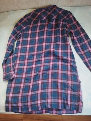 Camisa/ vestido cuadros azul y rosa