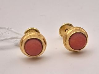 Pendientes oro 18k coral