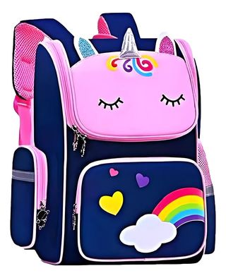 Mochila de unicornio , mochilas escolares para niñas, niños, infantil,azul