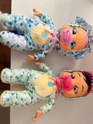 2 Muñecas Bebés Llorones Sirena