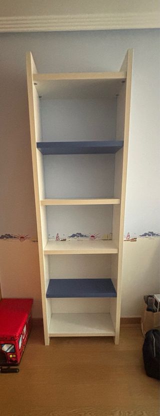 Estantería infantil 6 baldas - azul y blanco