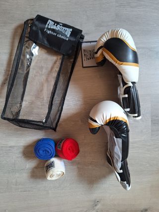 Guantes boxeo Fighter Choice + vendas Everlast