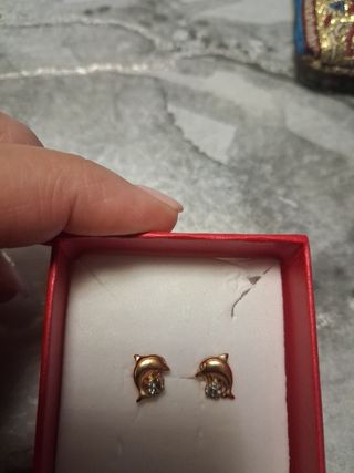 Pendientes Delfín Oro 18k