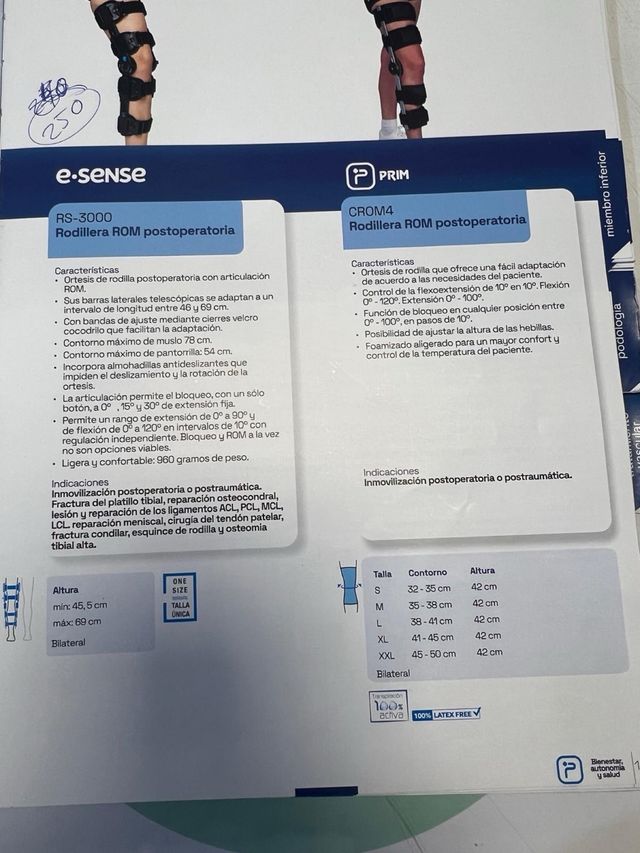 Rodillera ROM telescópica RS3000